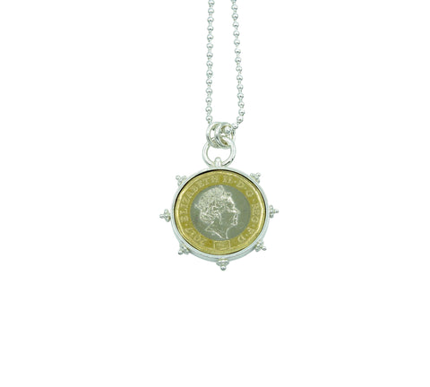 Queen Elizabeth II Coin Necklace with Vertical Swivel